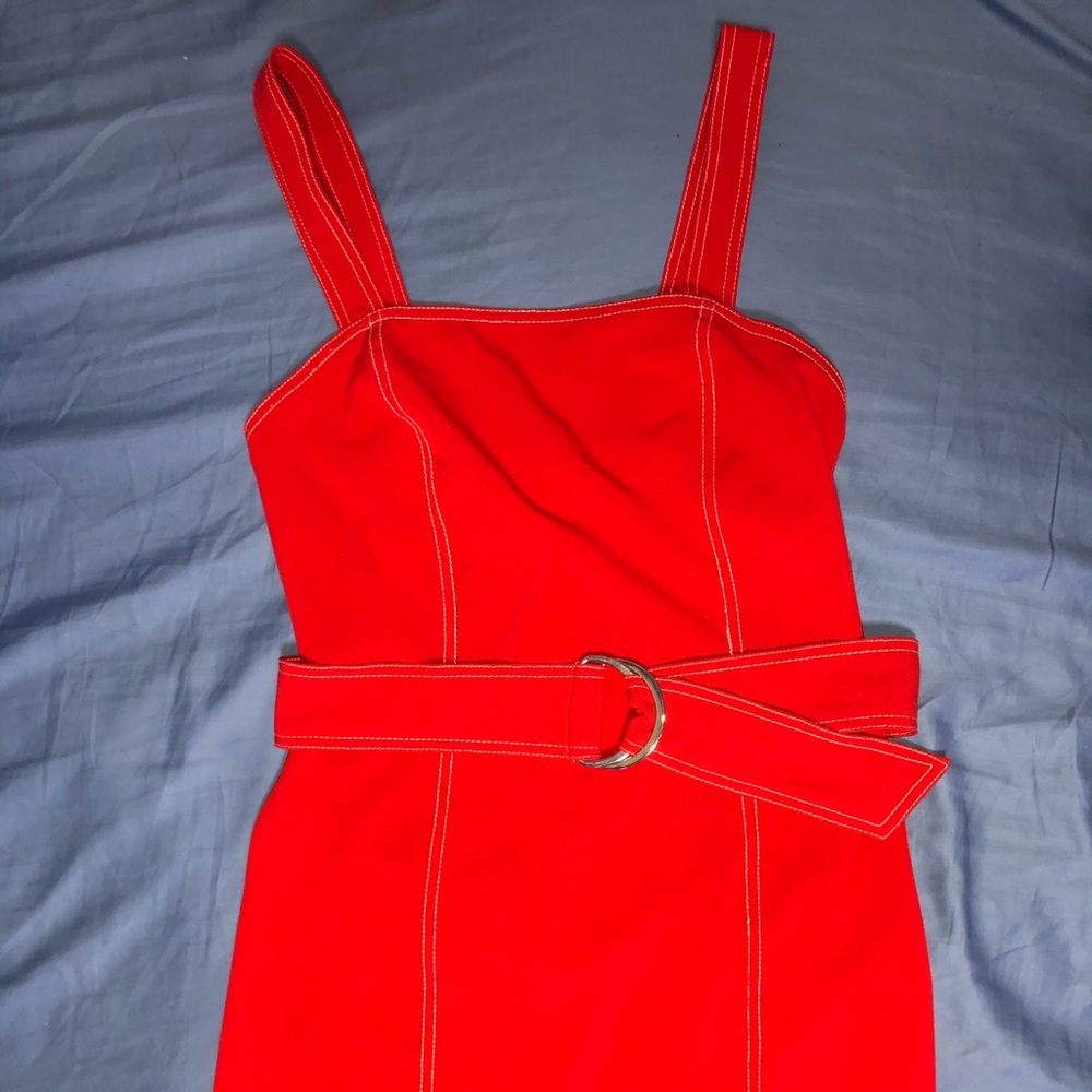 F21 Contrast-Stitch Bodycon Dress